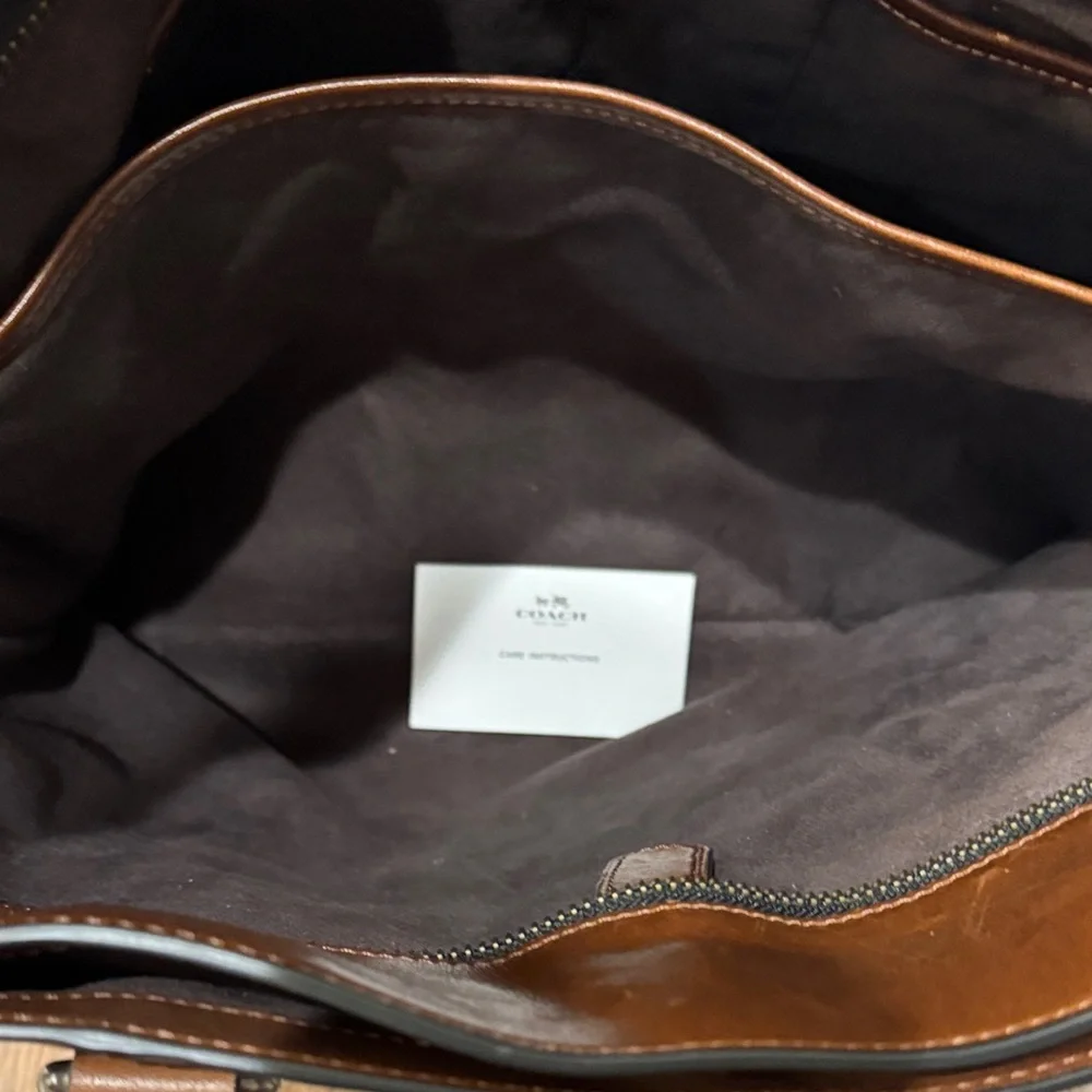 Coach Tan Leather Men's Briefcase - Picture 6 of 6